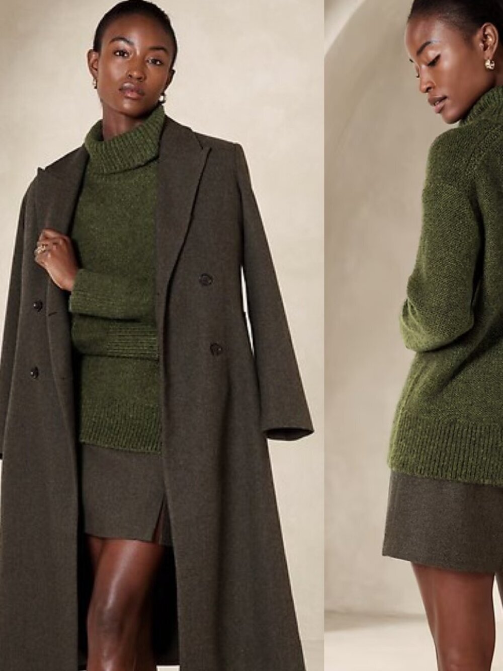NWT Banana Republic Mangrove Tree Oversized Turtleneck Sweater